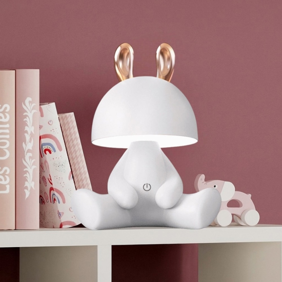 Lampada da comodino bunny bianca per cameretta
