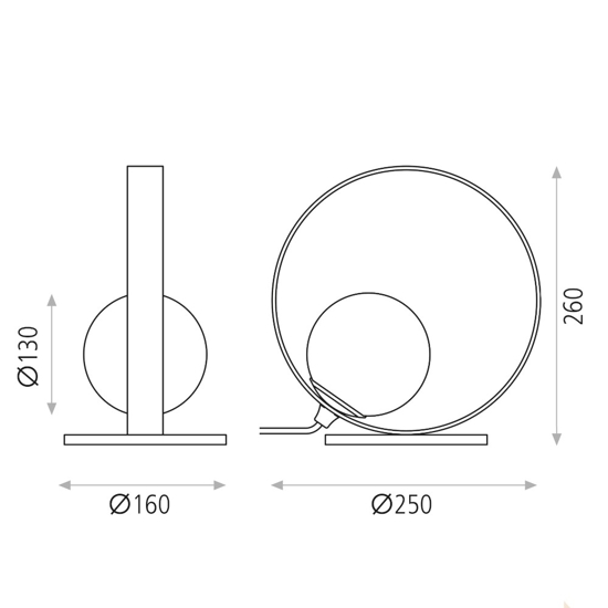 Abat-jour lampada oro da comodino led 5w 3000k