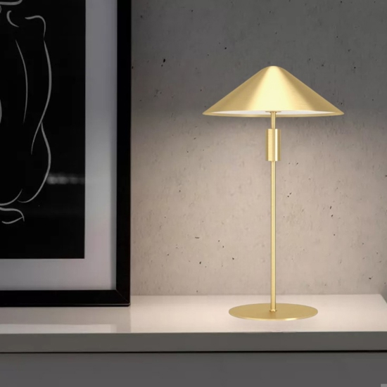 Eglo paraguay lampada da tavolo oro elegante led dimmerabile 3000k