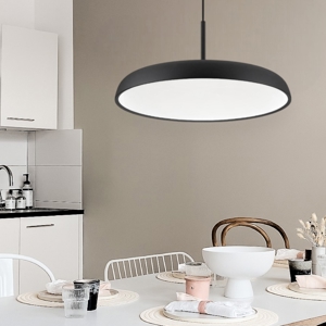 Lampadario per tavolo sala da pranzo moderna disco nero led