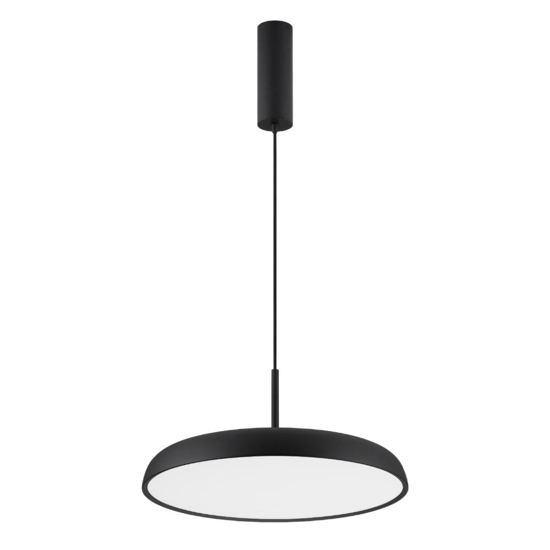 Lampadario per tavolo sala da pranzo moderna disco nero led