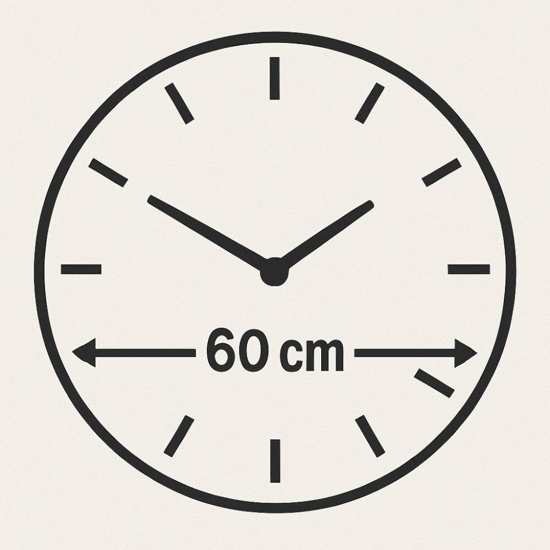 Orologio onde 60cm design moderno da parete in resina numeri oro