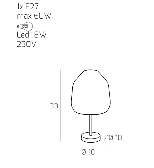 Toplight abat-jour per comodino camera da letto