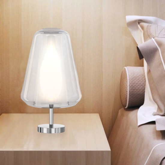 Toplight double skin lampade da comodino moderna vetro trasparente