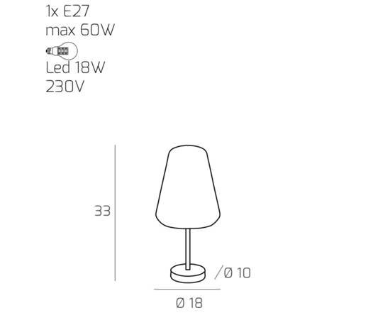 Toplight double skin lampade da comodino moderna vetro trasparente