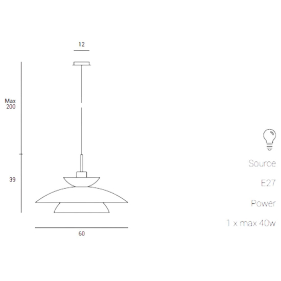Sforzin miloox kloe lampadario tortora per cucina moderna