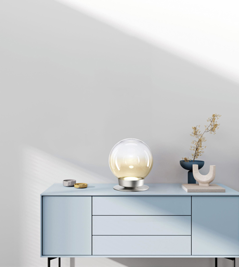 Lampada da tavolo sfera 25cm di vetro miloox jotto