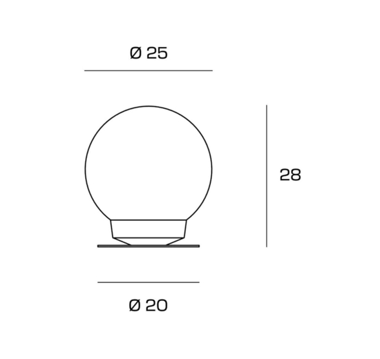 Lampada da tavolo sfera 25cm di vetro miloox jotto
