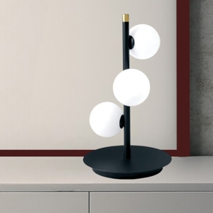 Lampada da tavolo dimmerabile sfere vetro bianco pomi' miloox