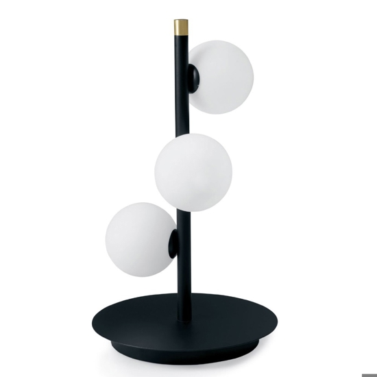 Lampada da tavolo dimmerabile sfere vetro bianco pomi' miloox