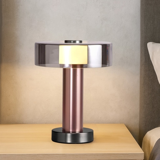 Abat joour da comodino oro rosa design moderna fume per camera daletto