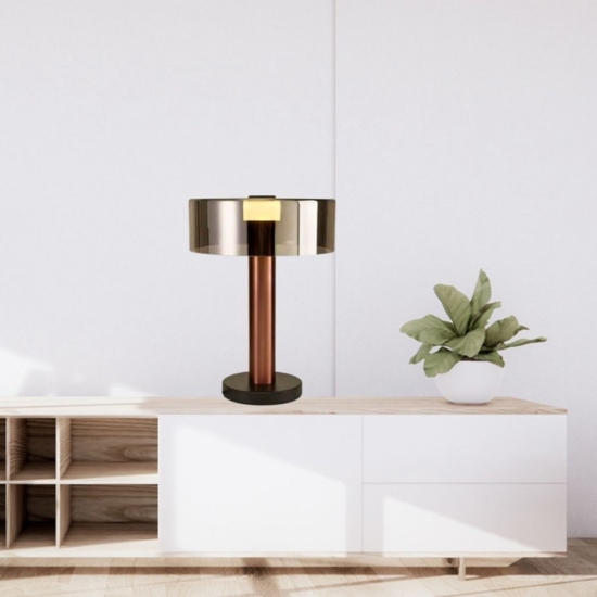 Abat joour da comodino oro rosa design moderna fume per camera daletto