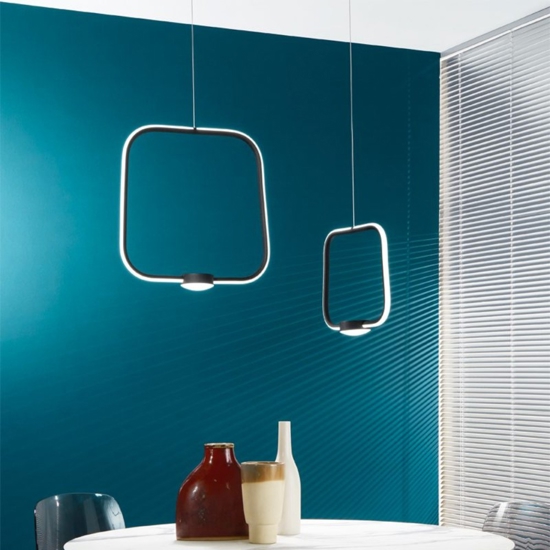 Ondaluce so alfa gr nero lampadario led per tavolo cucina