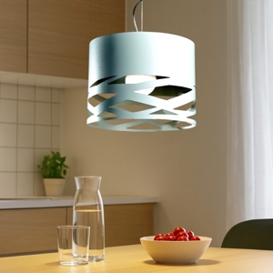 Lampadario per cucina moderna design 32cm metallo bianco