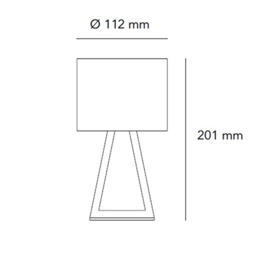Abat-jour da comodino bianco led 8.4w 3000k touch dimmer vivida pup metal