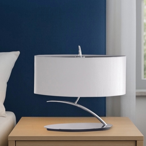 Lampada per camera da letto cromo lucido moderna design ovale