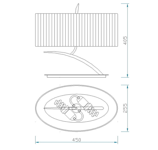Lampada per camera da letto cromo lucido moderna design ovale