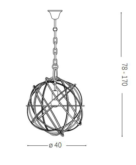 Konse sp1 ideal lux lampadario moderno sfera oro