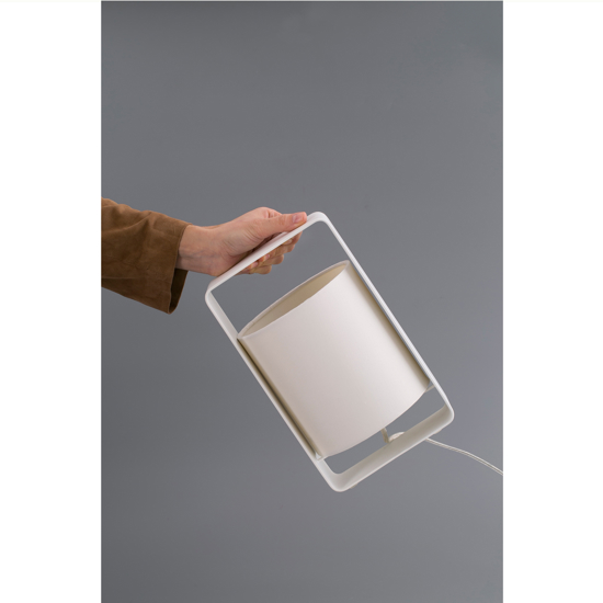 Lampada da comodino per camera da letto moderna paralume bianco