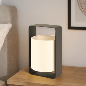 Abat jour per camera da letto bianco e nero metallo e tessuto moderna