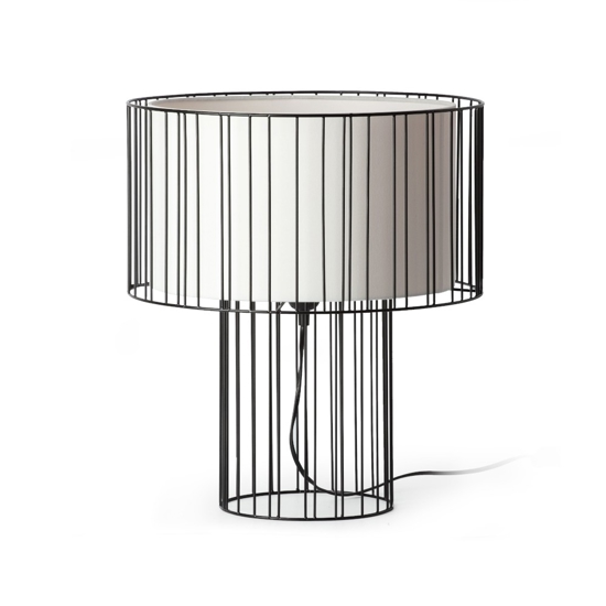 Lampada da tavolo design minimal nera rotonda per salotto