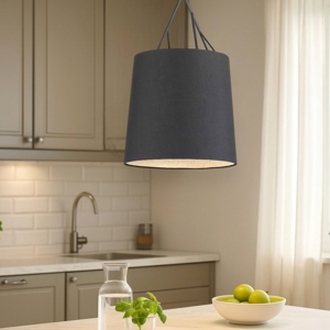 Lampadario da cucina paralume nero cilindro design