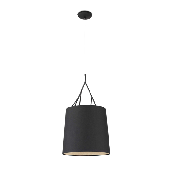Lampadario da cucina paralume nero cilindro design