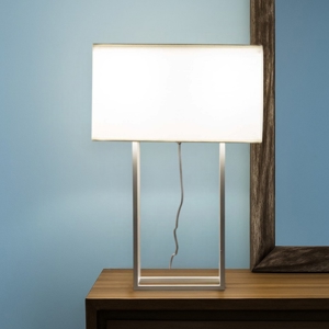 Lampada da tavolo moderna bianca rettangolare