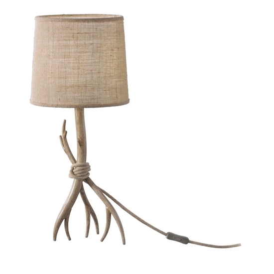 Lampada da tavolo per chalet casa montagna di legno