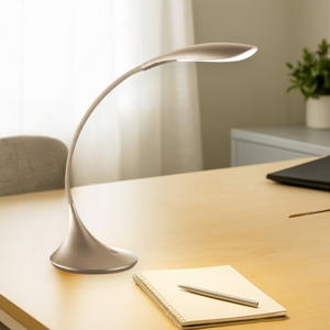 Lampada da scrivania led nunki gea luce oro satinato moderna