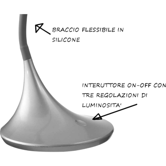 Lampada da scrivania led nunki gea luce oro satinato moderna