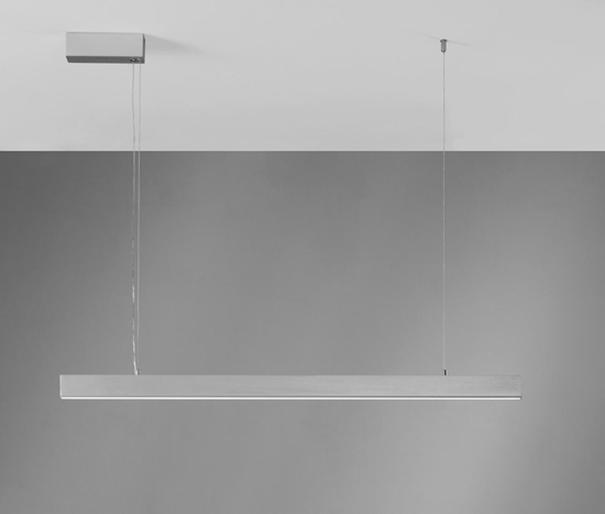 Lampadario orizzontale titanio per tavolo cucina led 36w cct vivida segmento