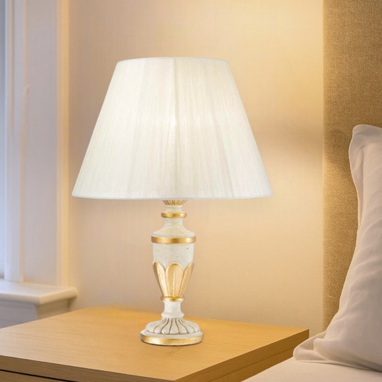 Firenze tl1 ideal lux abat-jour per camera da letto bianca e oro