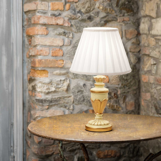Firenze tl1 ideal lux abat-jour per camera da letto bianca e oro