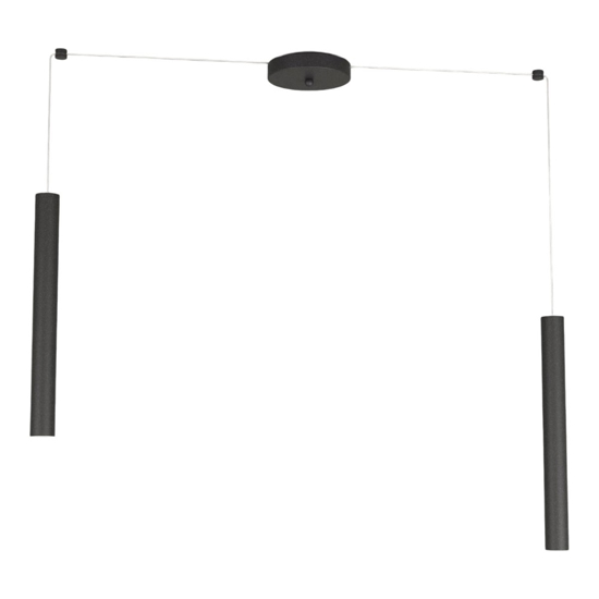 Lampadario da cucina luci decentrate cilindri nero