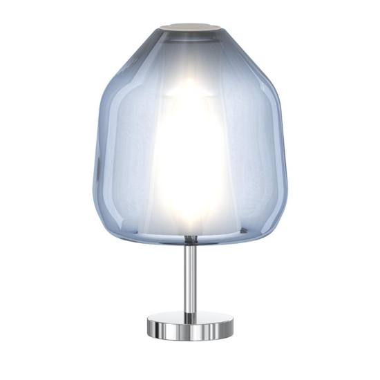 Lampada da comodino vetro blu cromo moderna toplight