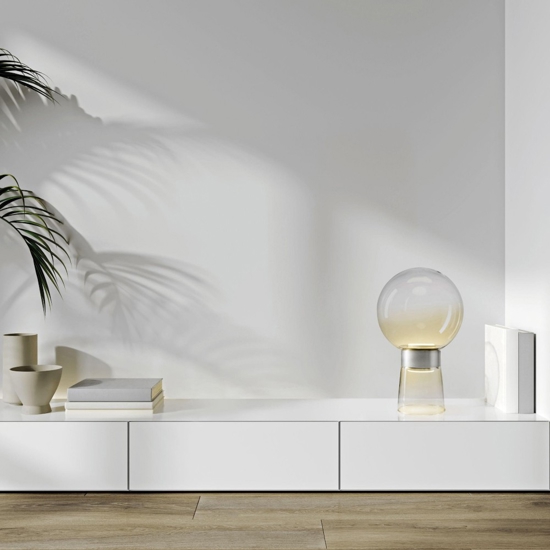 Lampada da tavolo in vetro miloox jotto design moderna