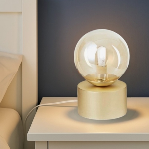 Perlage tl1 ideal lux abat-jour da comodino camera da letto sfera ventro ambra