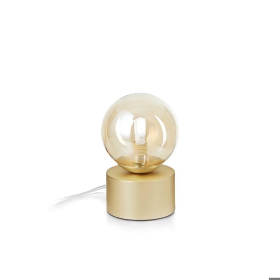 Perlage tl1 ideal lux abat-jour da comodino camera da letto sfera ventro ambra