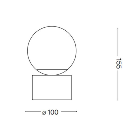Perlage tl1 ideal lux abat-jour da comodino camera da letto sfera ventro ambra