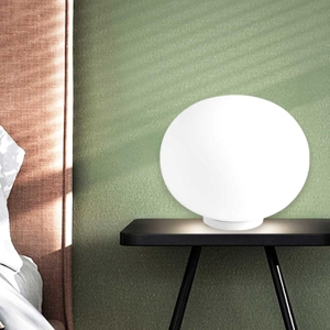 Ideal lux smarties tl1 d30 abat-jour da comodino sfera 30cm vetro bianca