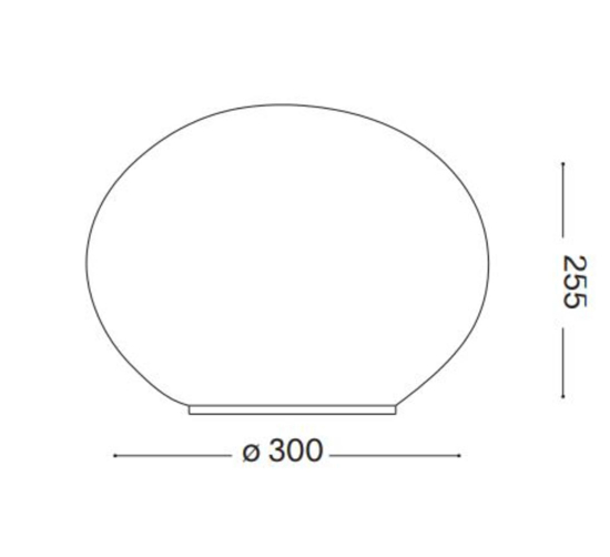 Ideal lux smarties tl1 d30 abat-jour da comodino sfera 30cm vetro bianca