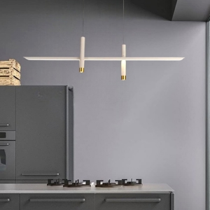 Lampadario led per cucina design bianco oro