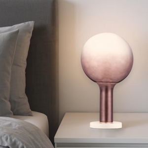 Abat-jour lampada design sfera di vetro rosa scuro led moderna
