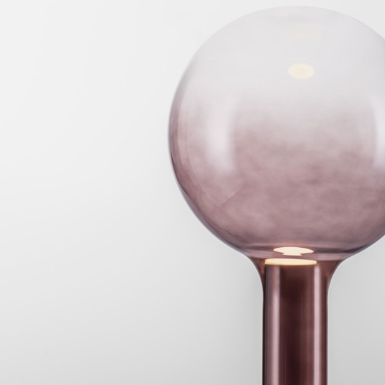 Abat-jour lampada design sfera di vetro rosa scuro led moderna