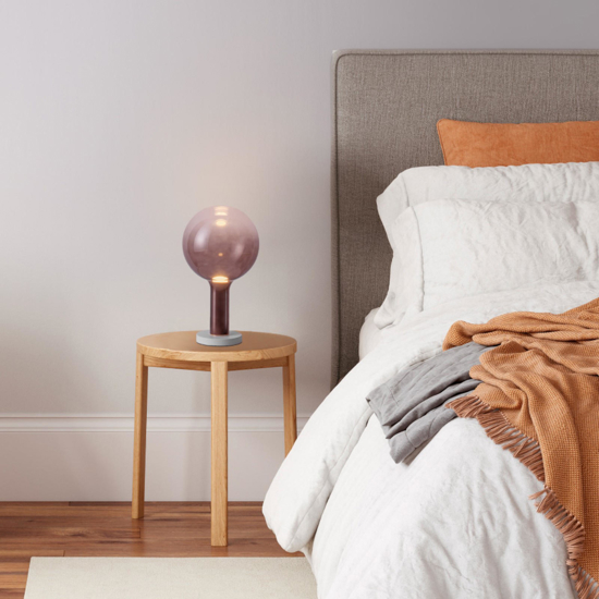 Abat-jour lampada design sfera di vetro rosa scuro led moderna