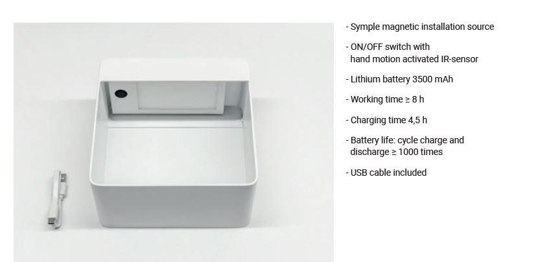 Lampada portatile per tavolino linea light dama nero moderna