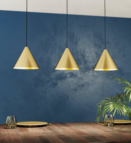 Eglo narices lampadario dorato per cucina 