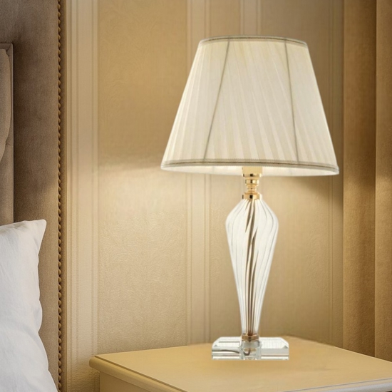 Lt villa ondaluce abat-jour da comodino classica per camera da letto vetro