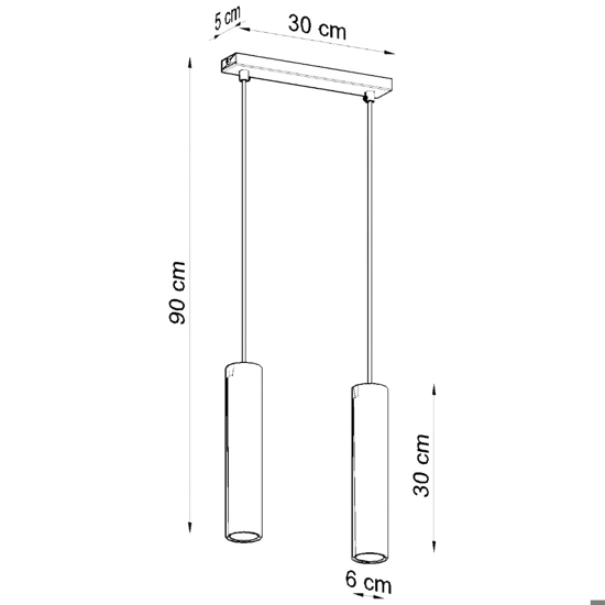 Lampadario nero 2 luci cilindri per cucina